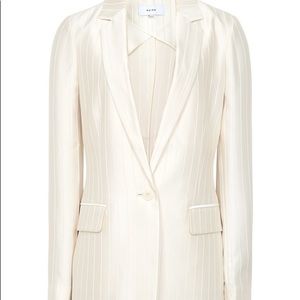 Reiss stripe ivory white tailored blazer